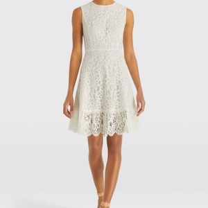 Draper James Lace A-Line Dress in Willow White